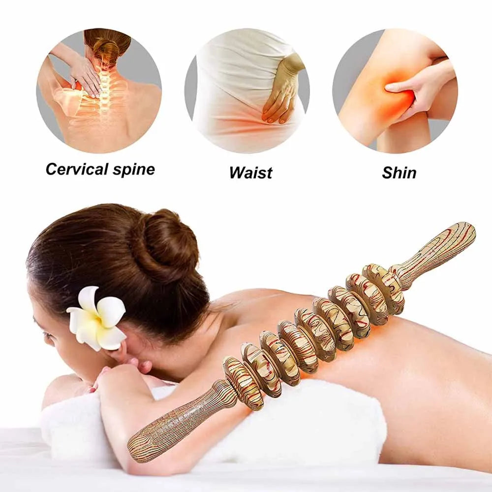 Wooden Handheld Roller Stick