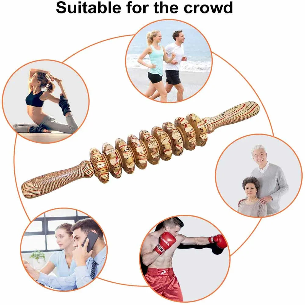 Wooden Handheld Roller Stick