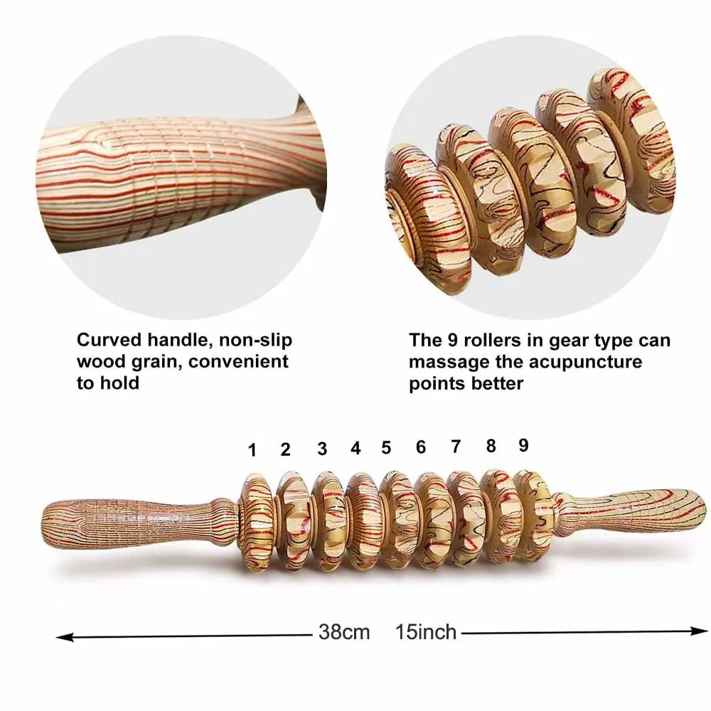 Wooden Handheld Roller Stick